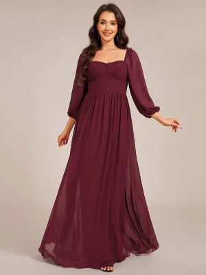 Robe de demoiselle d'honneur en mousseline de soie à col en cœur