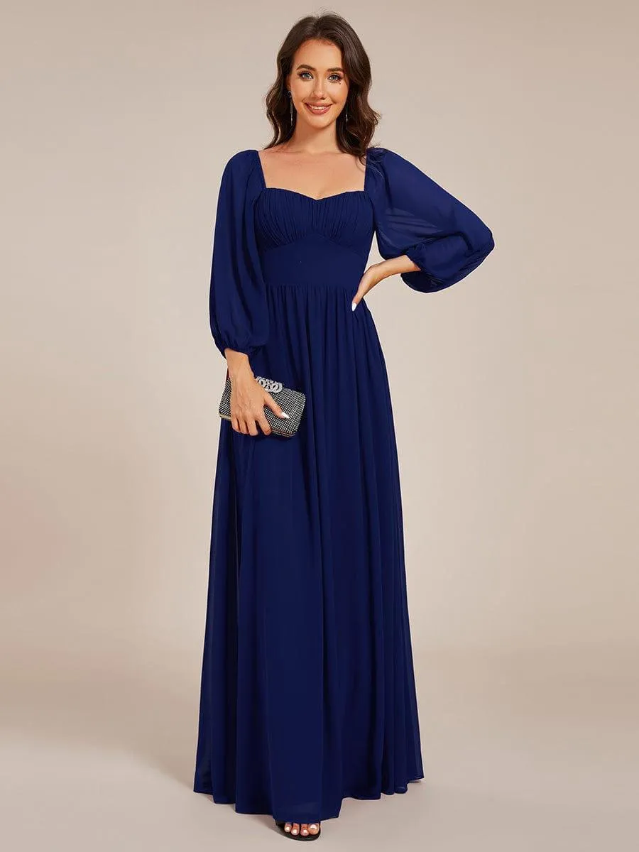 Robe de demoiselle d'honneur en mousseline de soie à col en cœur