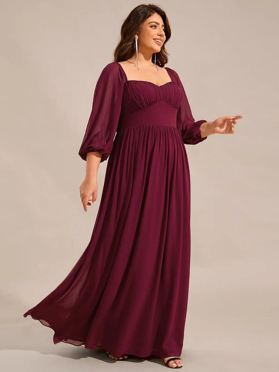 Robe de demoiselle d'honneur en mousseline de soie à col en cœur