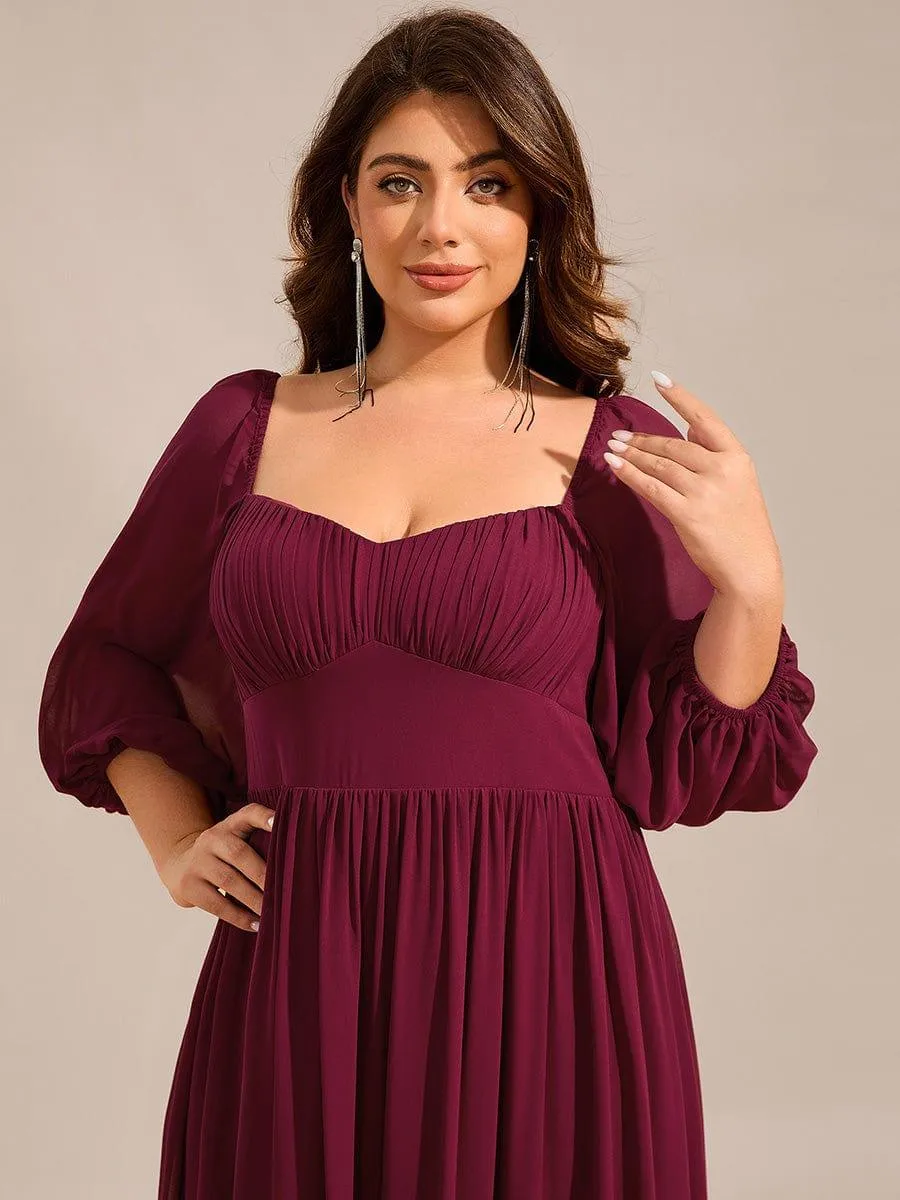 Robe de demoiselle d'honneur en mousseline de soie à col en cœur