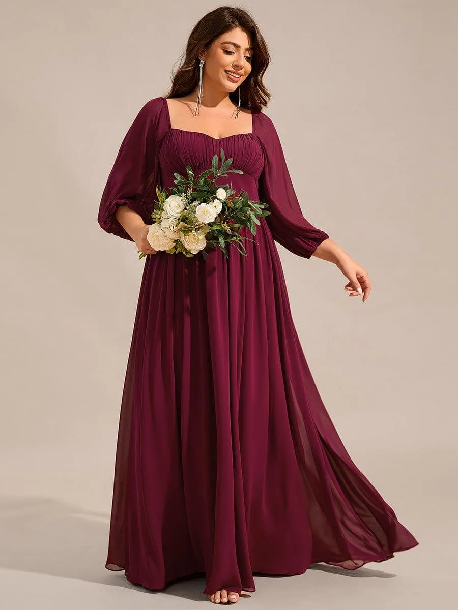 Robe de demoiselle d'honneur en mousseline de soie à col en cœur