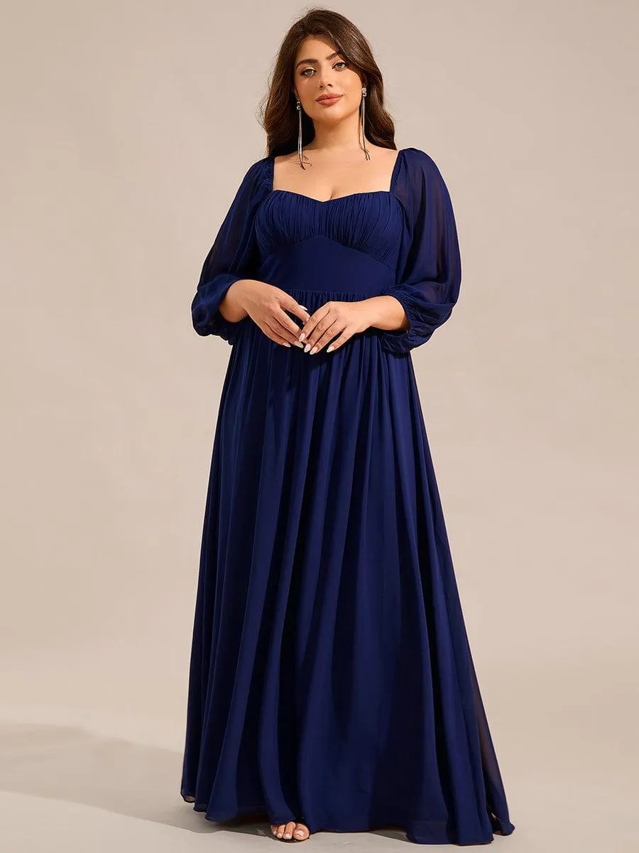 Robe de demoiselle d'honneur en mousseline de soie à col en cœur