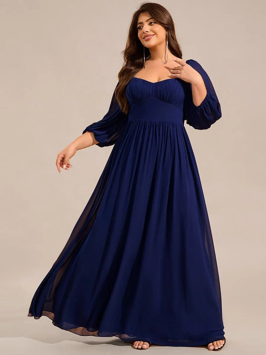 Robe de demoiselle d'honneur en mousseline de soie à col en cœur