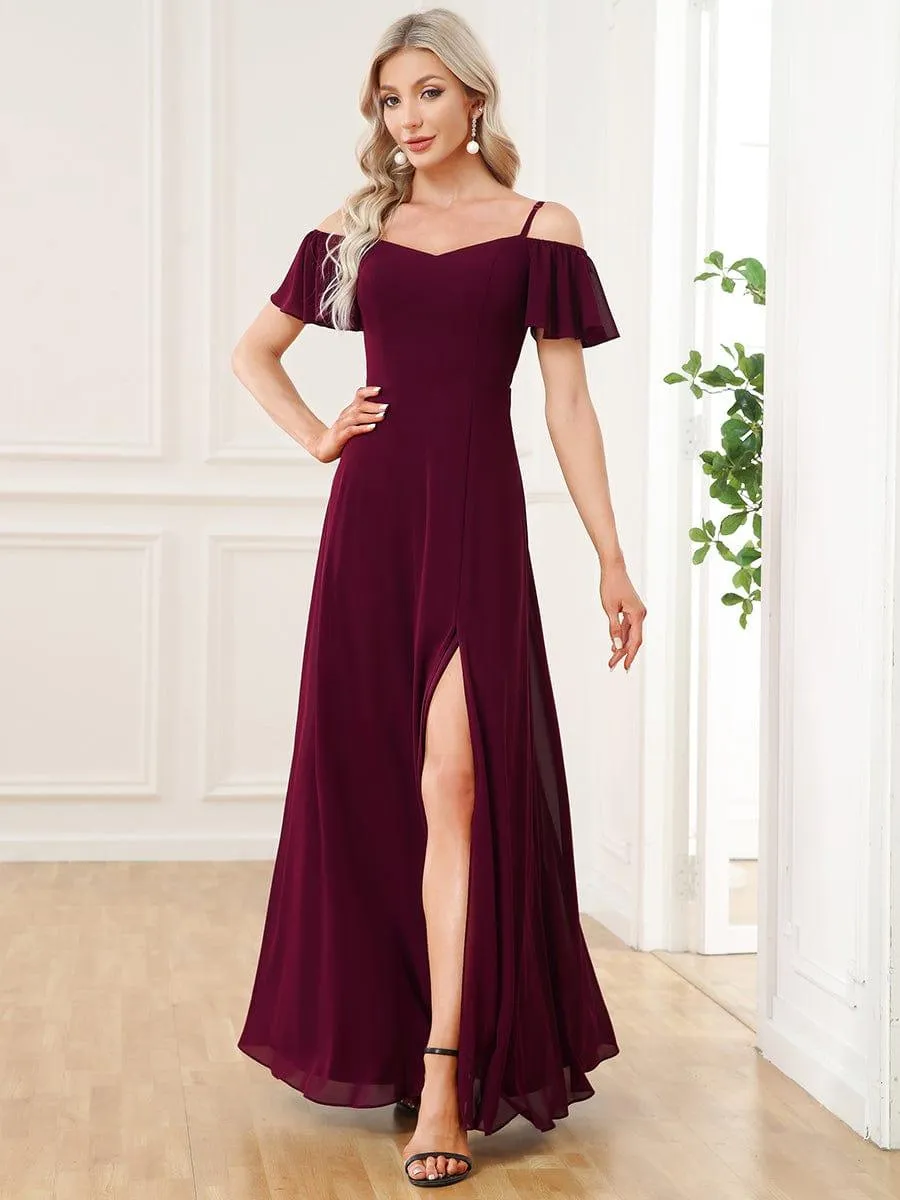 Robe de soirée Fendue à épaules dénudées Encolure en V