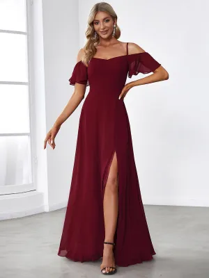 Robe de soirée Fendue à épaules dénudées Encolure en V