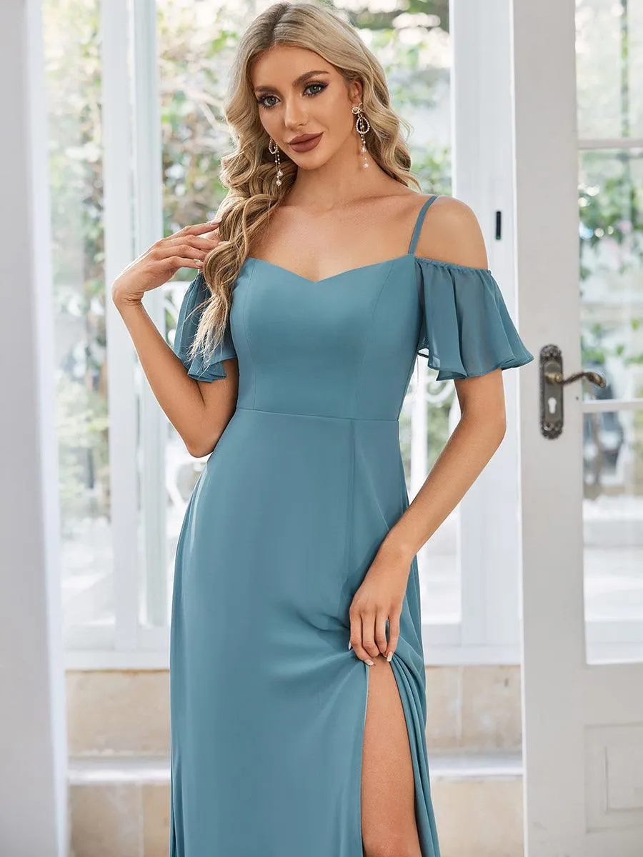 Robe de soirée Fendue à épaules dénudées Encolure en V