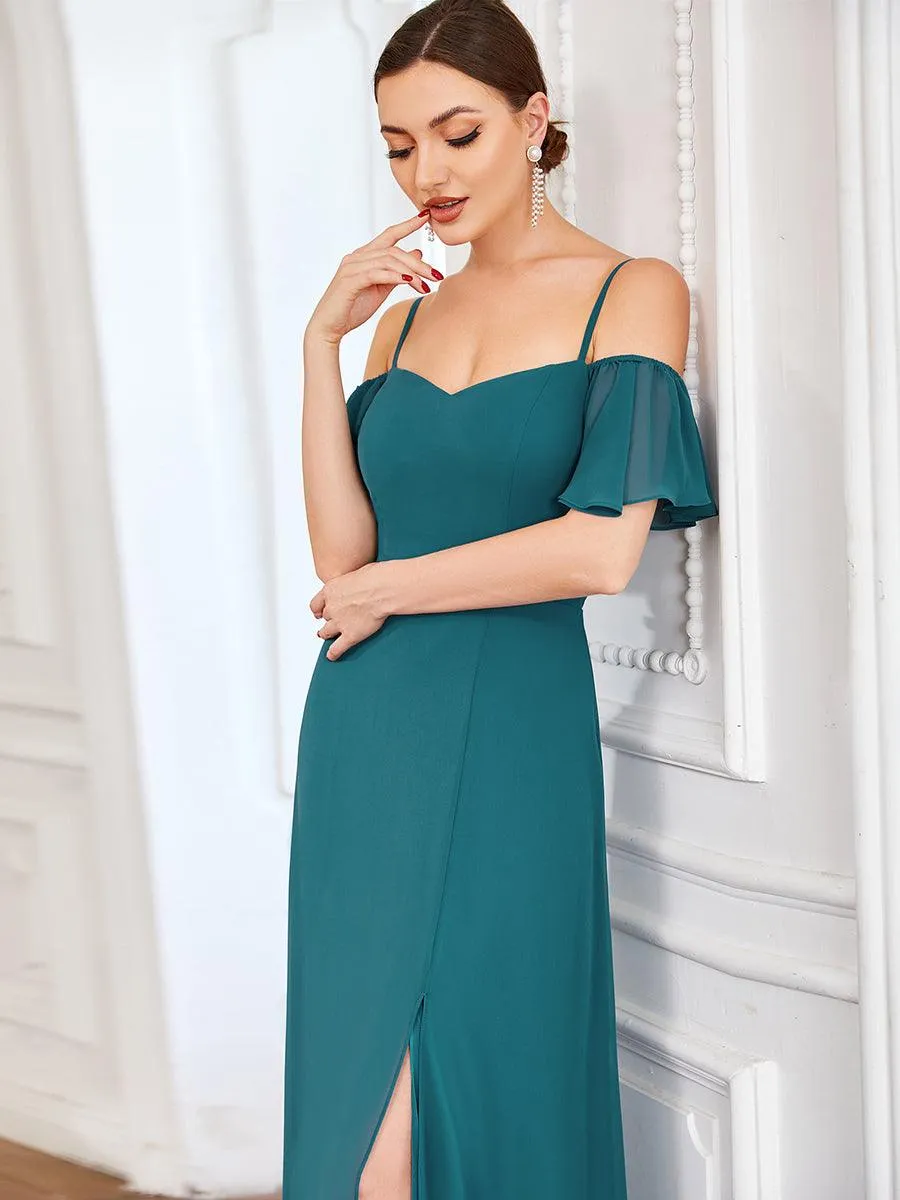 Robe de soirée Fendue à épaules dénudées Encolure en V