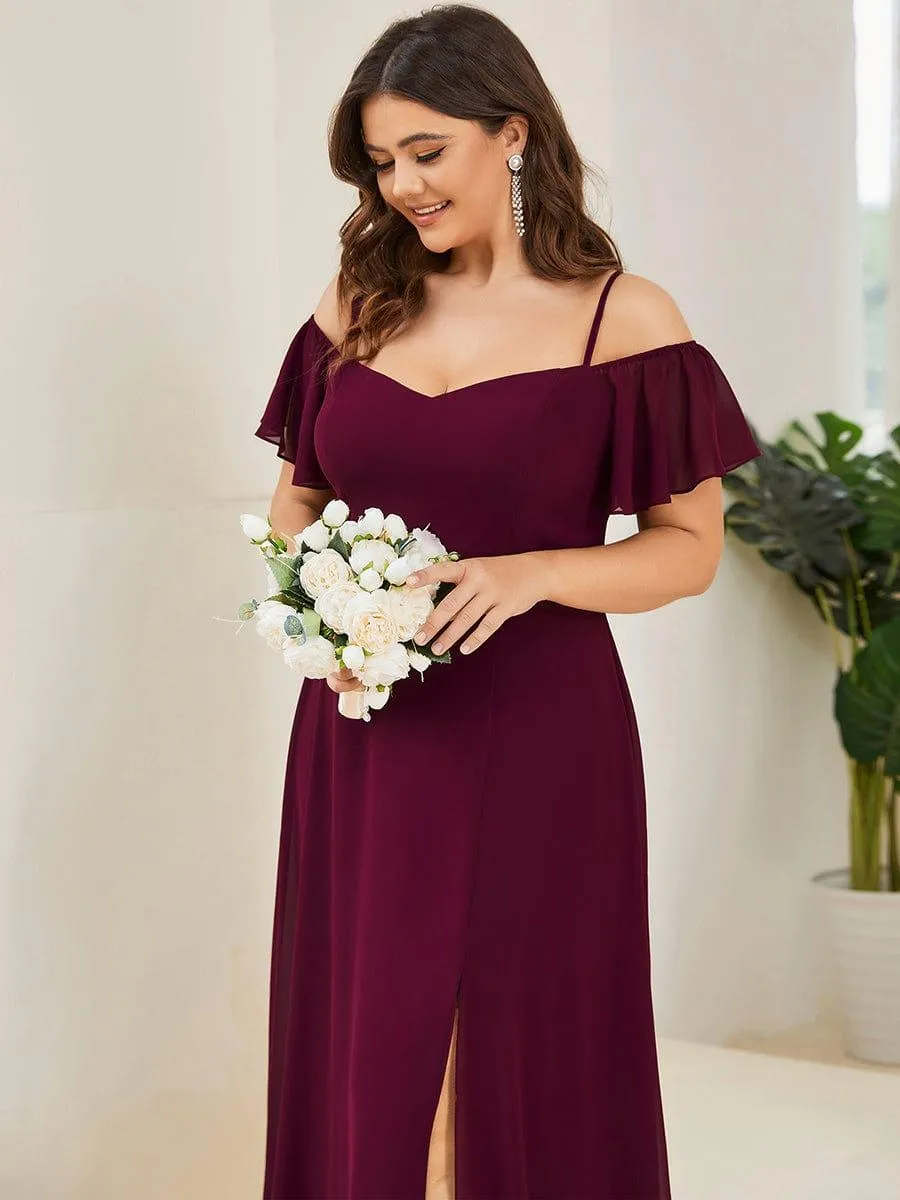 Robe de soirée Fendue à épaules dénudées Encolure en V