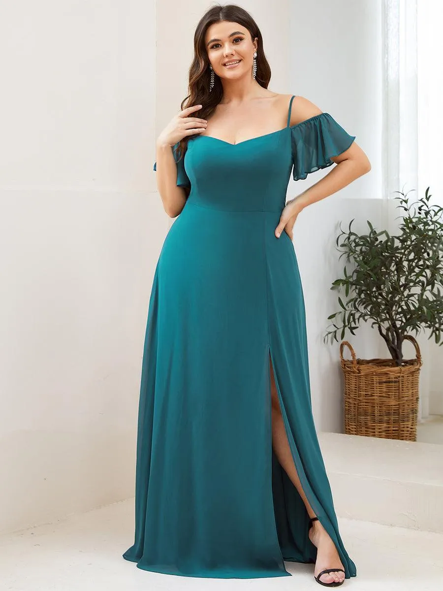 Robe de soirée Fendue à épaules dénudées Encolure en V