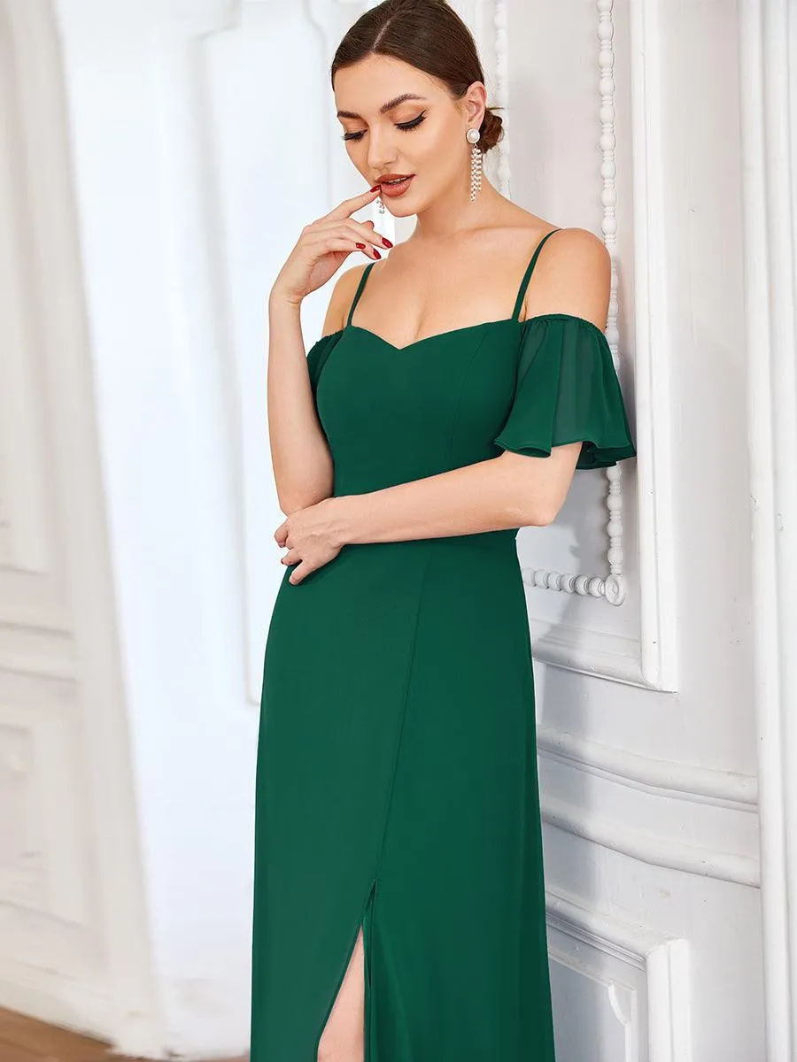Robe de soirée Fendue à épaules dénudées Encolure en V