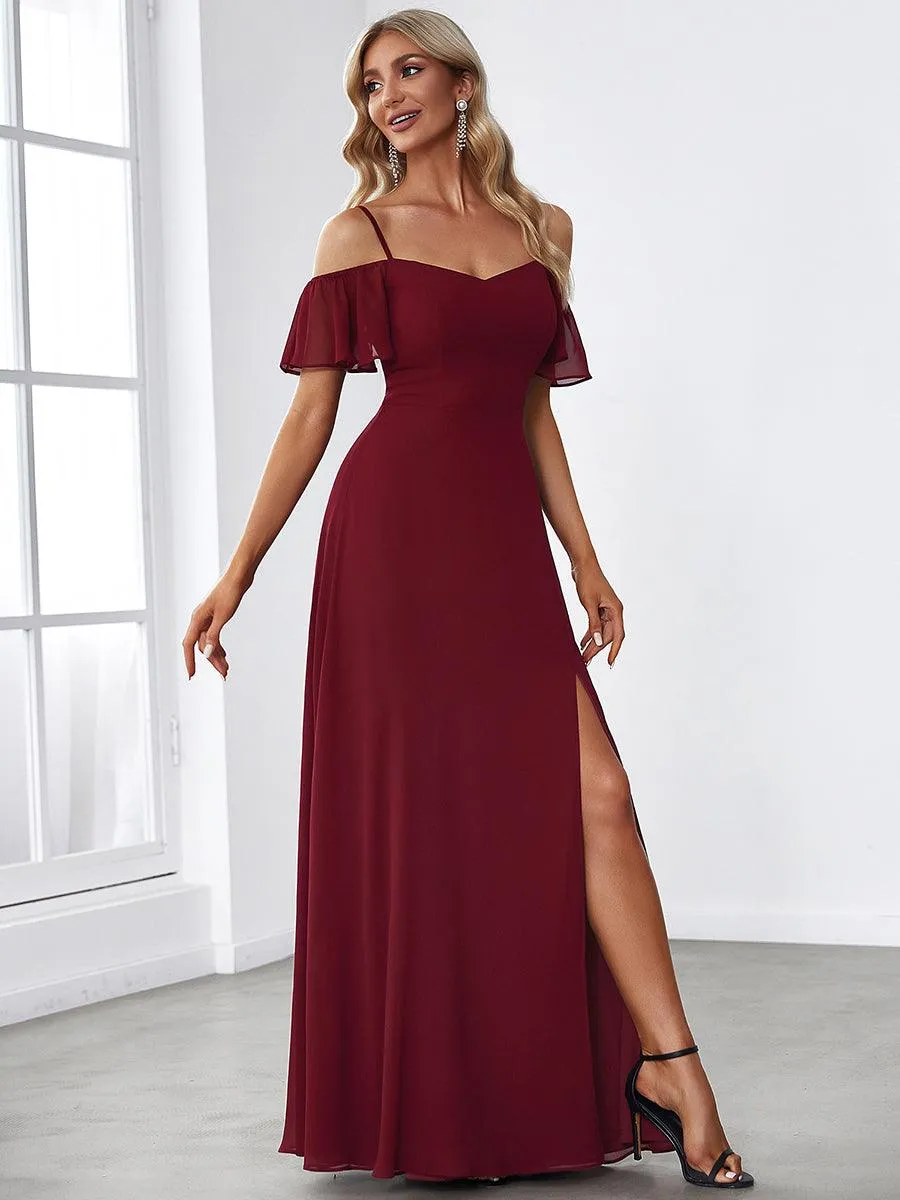 Robe de soirée Fendue à épaules dénudées Encolure en V