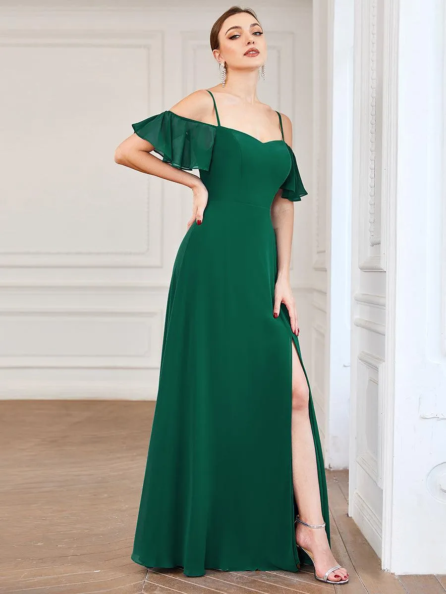 Robe de soirée Fendue à épaules dénudées Encolure en V