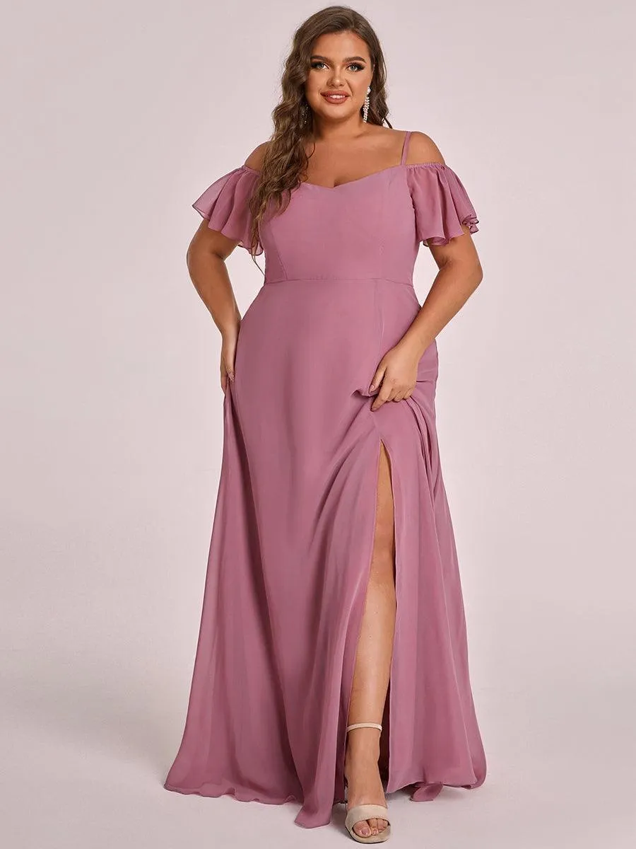 Robe de soirée Fendue à épaules dénudées Encolure en V