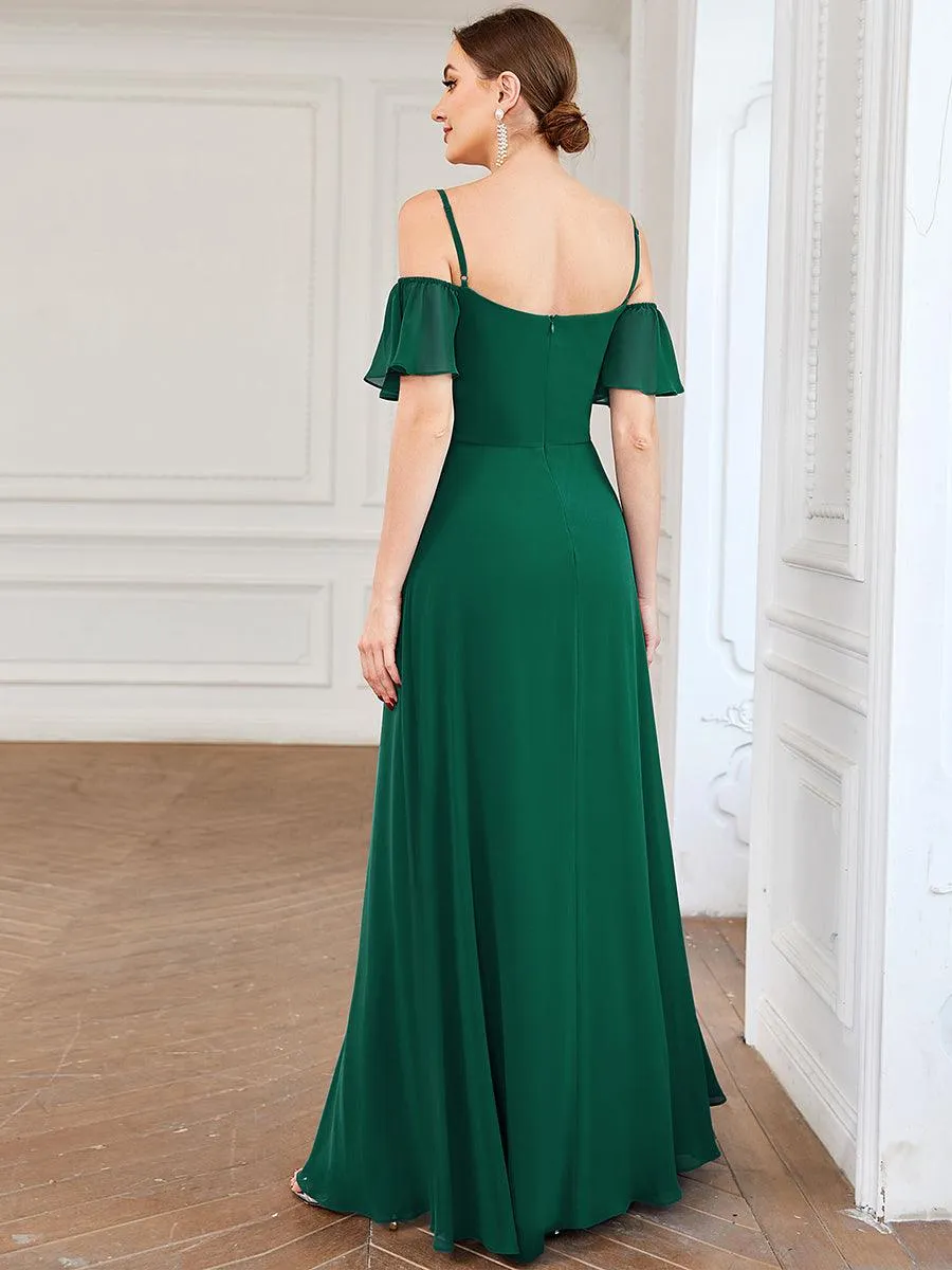 Robe de soirée Fendue à épaules dénudées Encolure en V