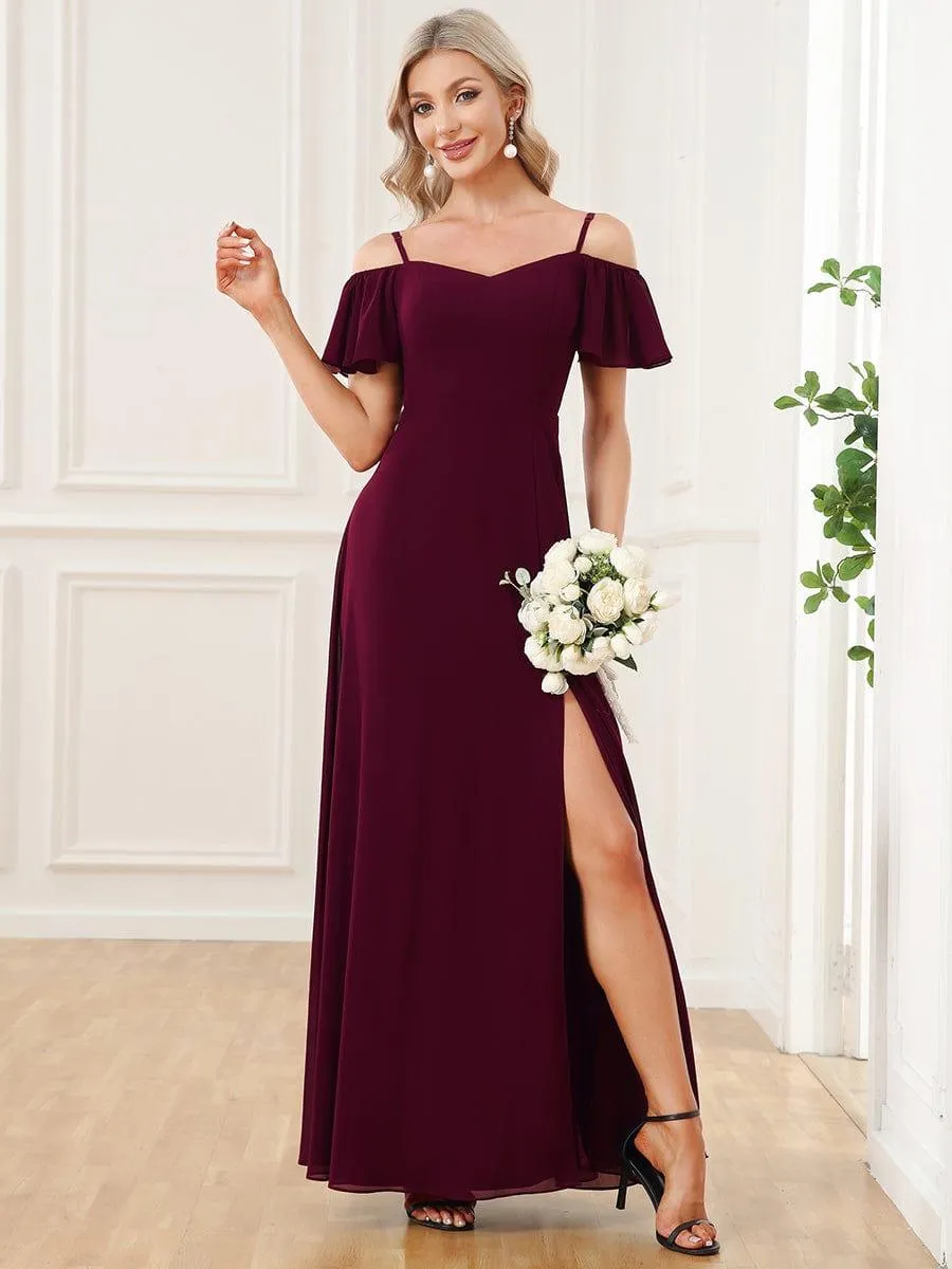Robe de soirée Fendue à épaules dénudées Encolure en V