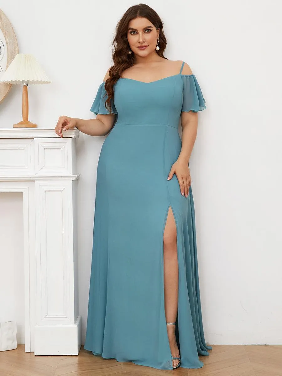 Robe de soirée Fendue à épaules dénudées Encolure en V