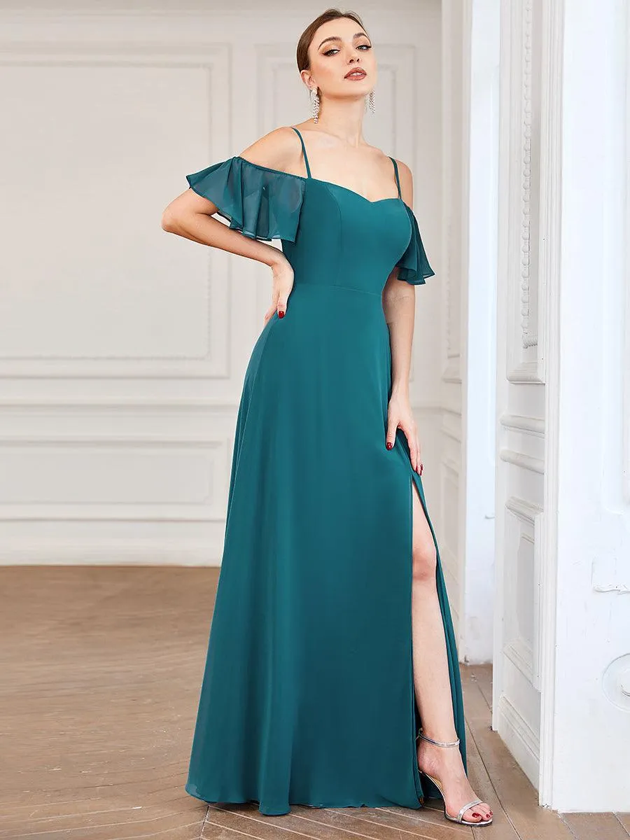 Robe de soirée Fendue à épaules dénudées Encolure en V