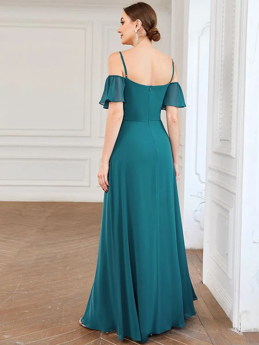 Robe de soirée Fendue à épaules dénudées Encolure en V