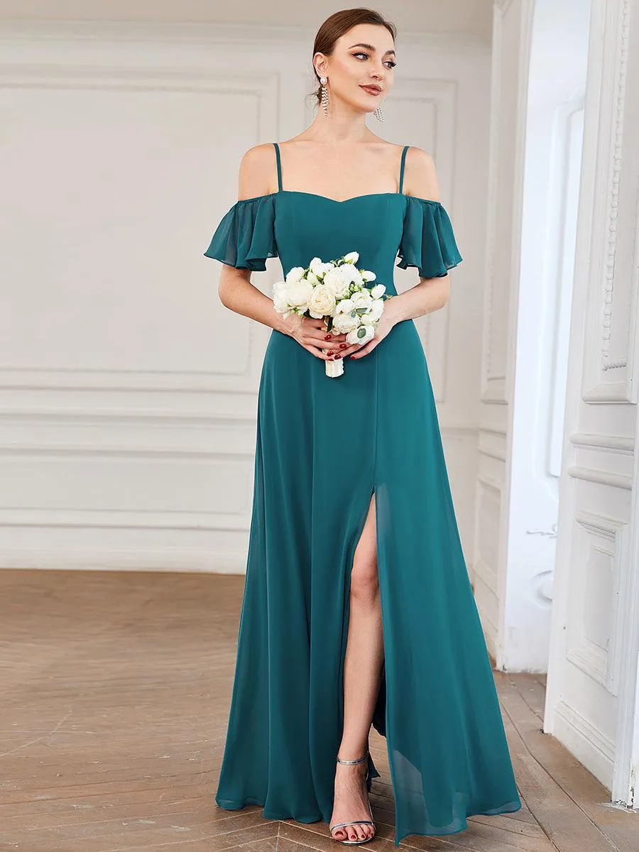 Robe de soirée Fendue à épaules dénudées Encolure en V