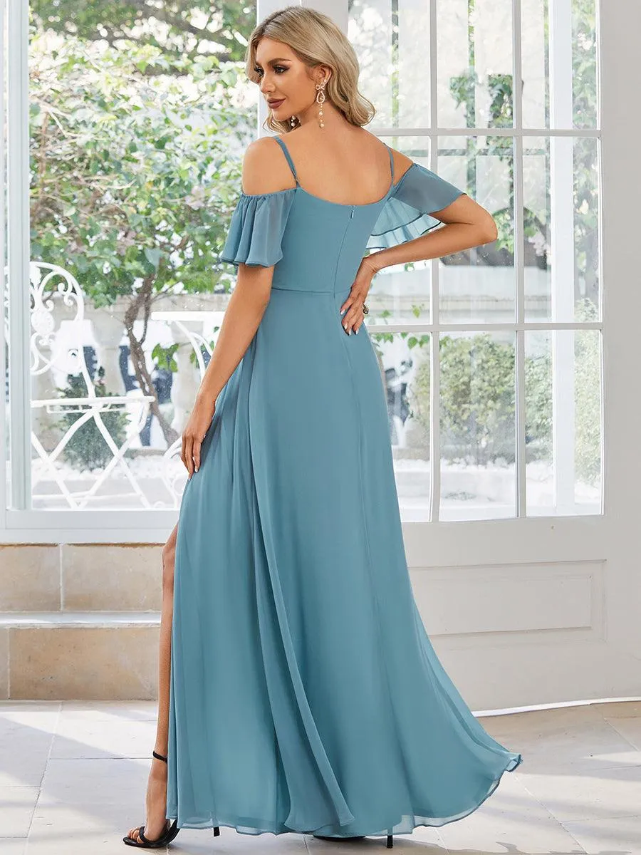 Robe de soirée Fendue à épaules dénudées Encolure en V