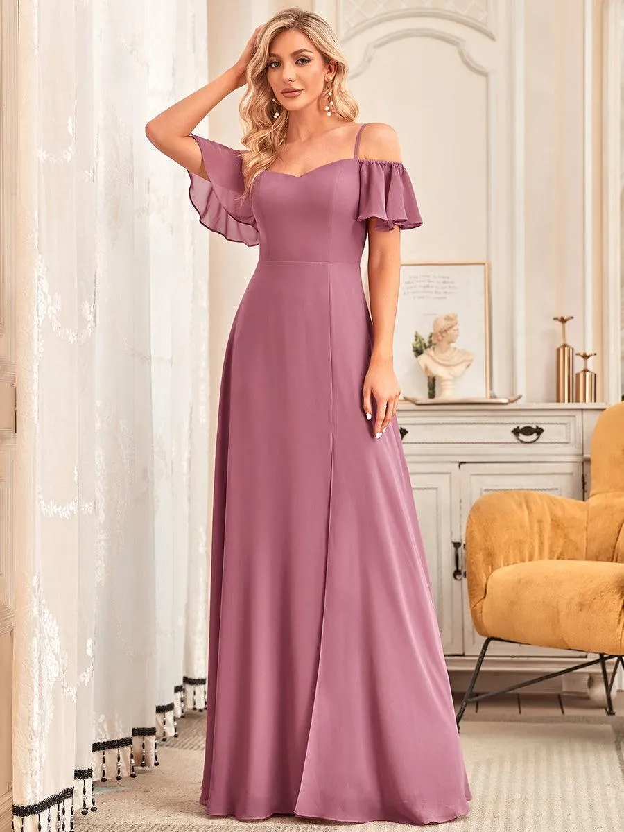 Robe de soirée Fendue à épaules dénudées Encolure en V