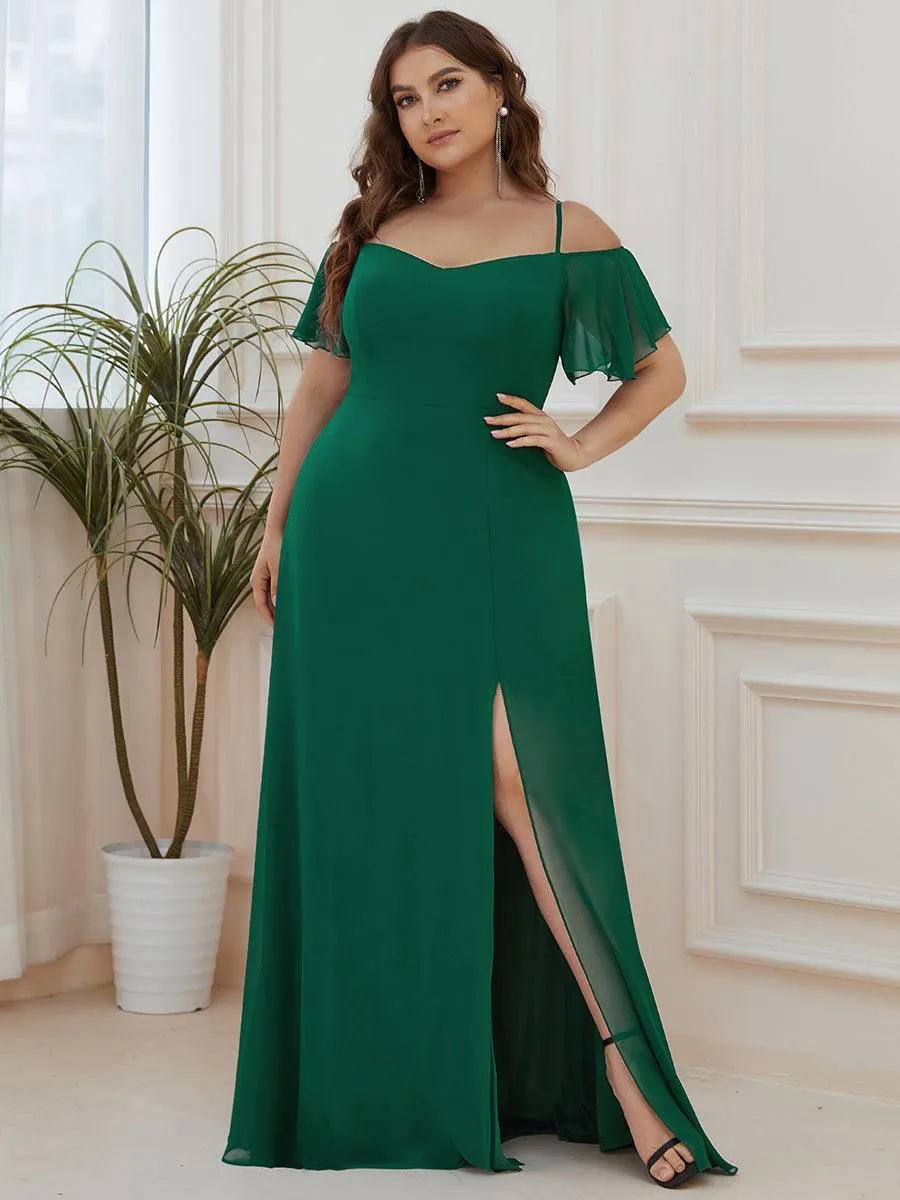Robe de soirée Fendue à épaules dénudées Encolure en V