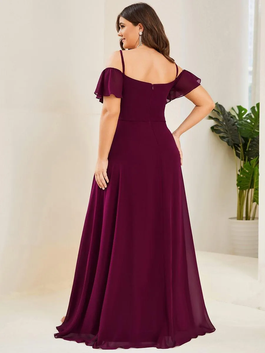 Robe de soirée Fendue à épaules dénudées Encolure en V