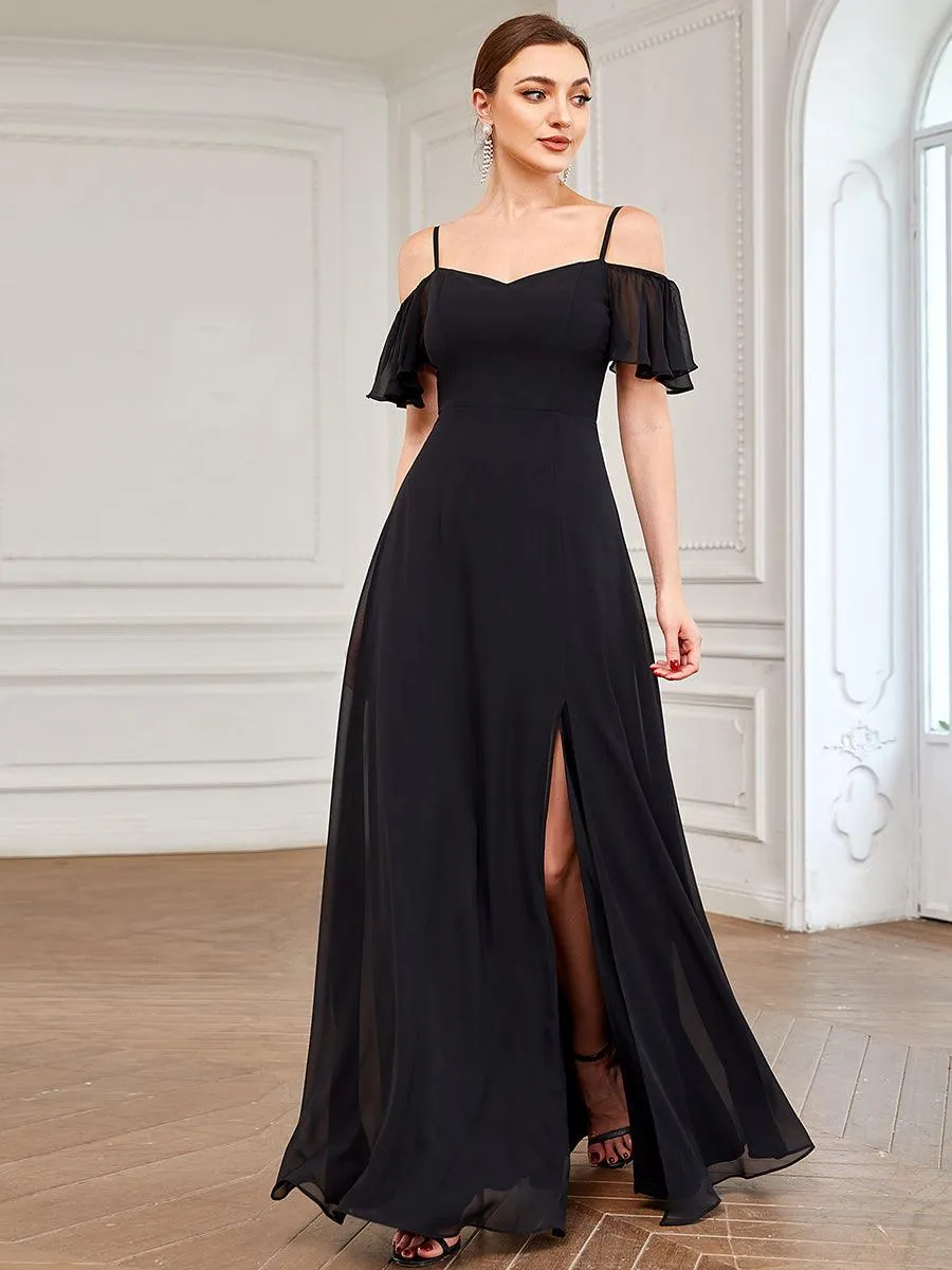 Robe de soirée Fendue à épaules dénudées Encolure en V