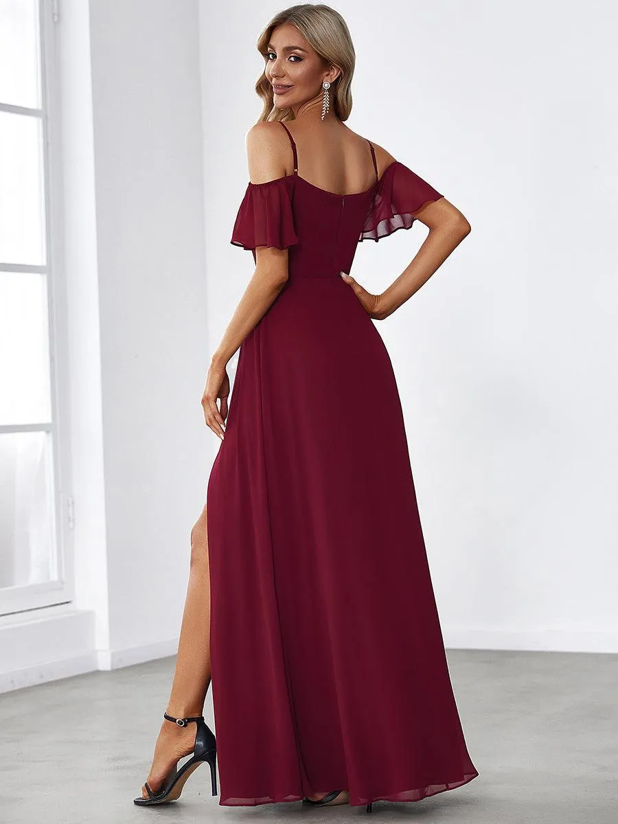 Robe de soirée Fendue à épaules dénudées Encolure en V