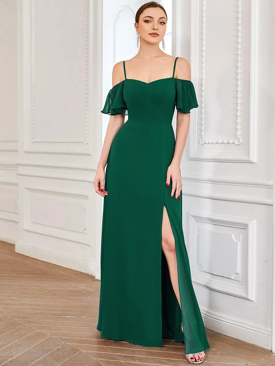 Robe de soirée Fendue à épaules dénudées Encolure en V