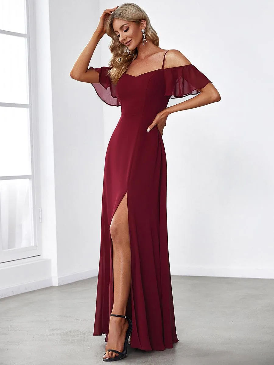 Robe de soirée Fendue à épaules dénudées Encolure en V