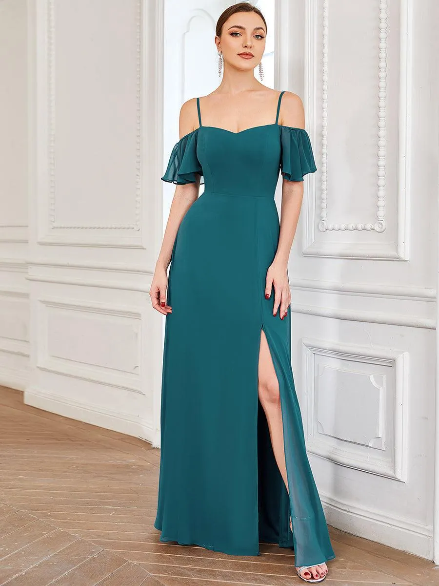 Robe de soirée Fendue à épaules dénudées Encolure en V