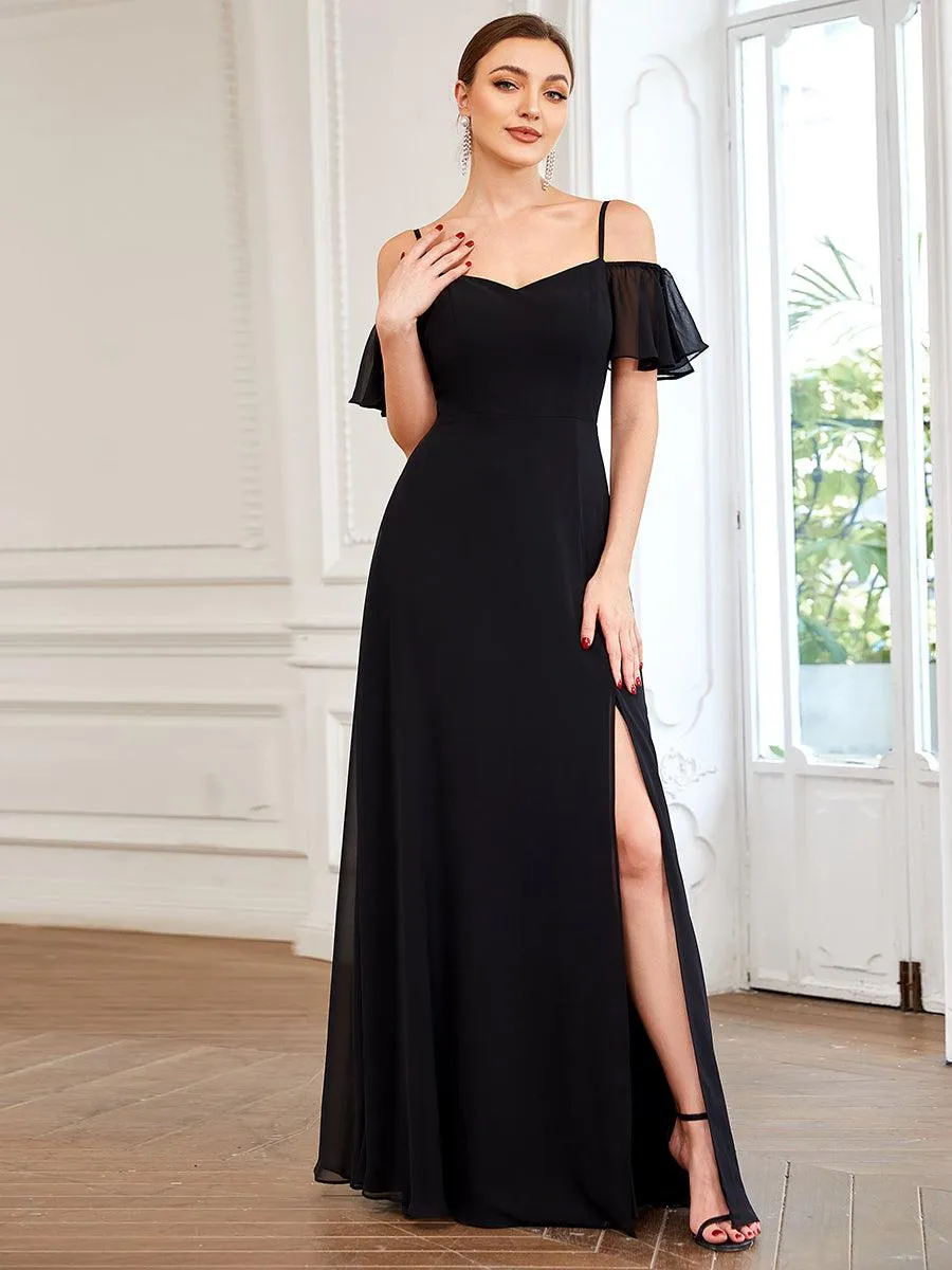 Robe de soirée Fendue à épaules dénudées Encolure en V