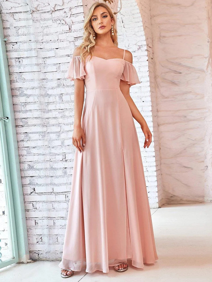 Robe de soirée Fendue à épaules dénudées Encolure en V