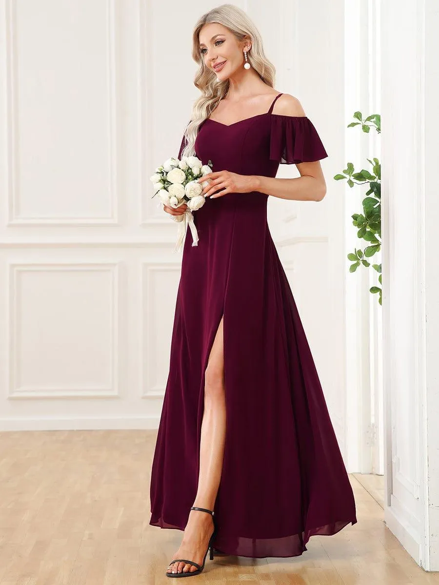 Robe de soirée Fendue à épaules dénudées Encolure en V