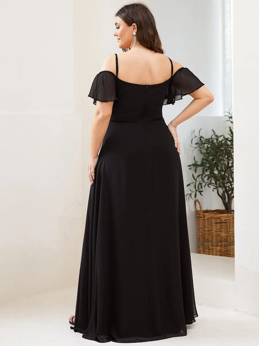 Robe de soirée Fendue à épaules dénudées Encolure en V