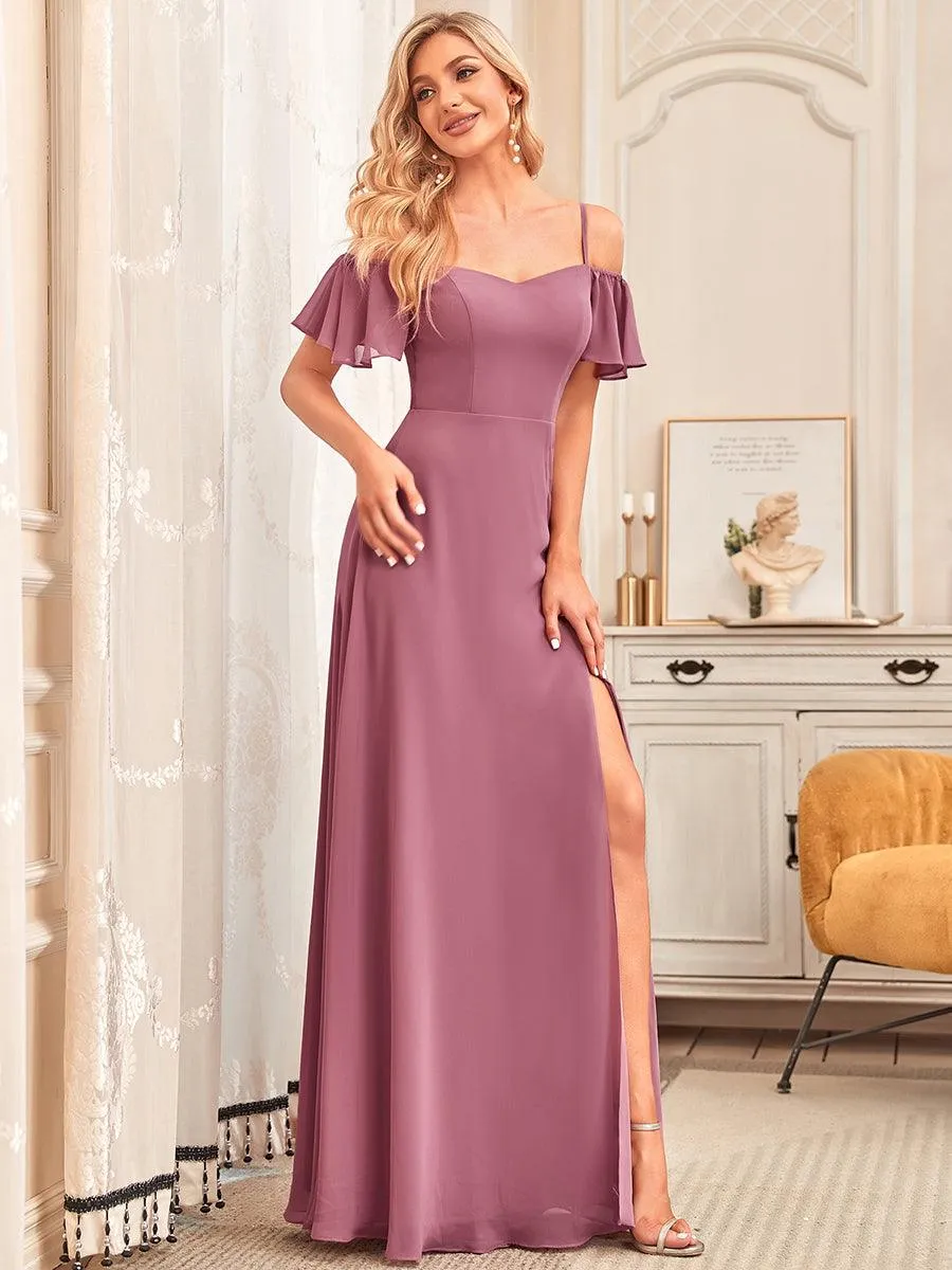 Robe de soirée Fendue à épaules dénudées Encolure en V