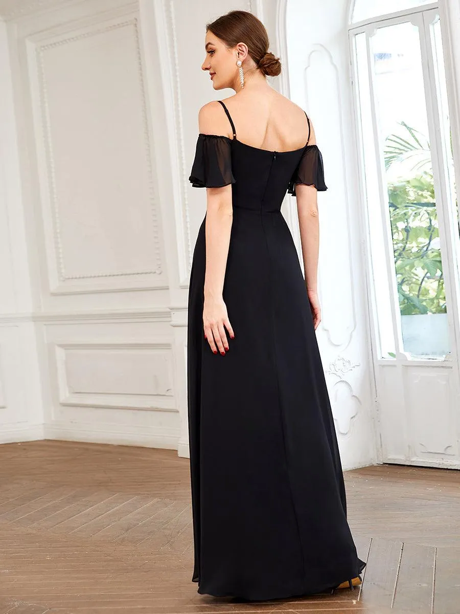 Robe de soirée Fendue à épaules dénudées Encolure en V