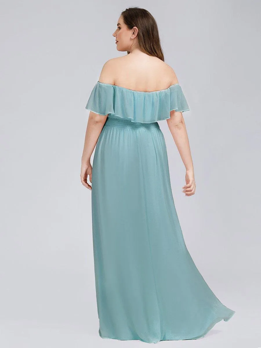 Robe demoiselle dhonneur décolletées à volants et fentes à la cuisse pour femmes