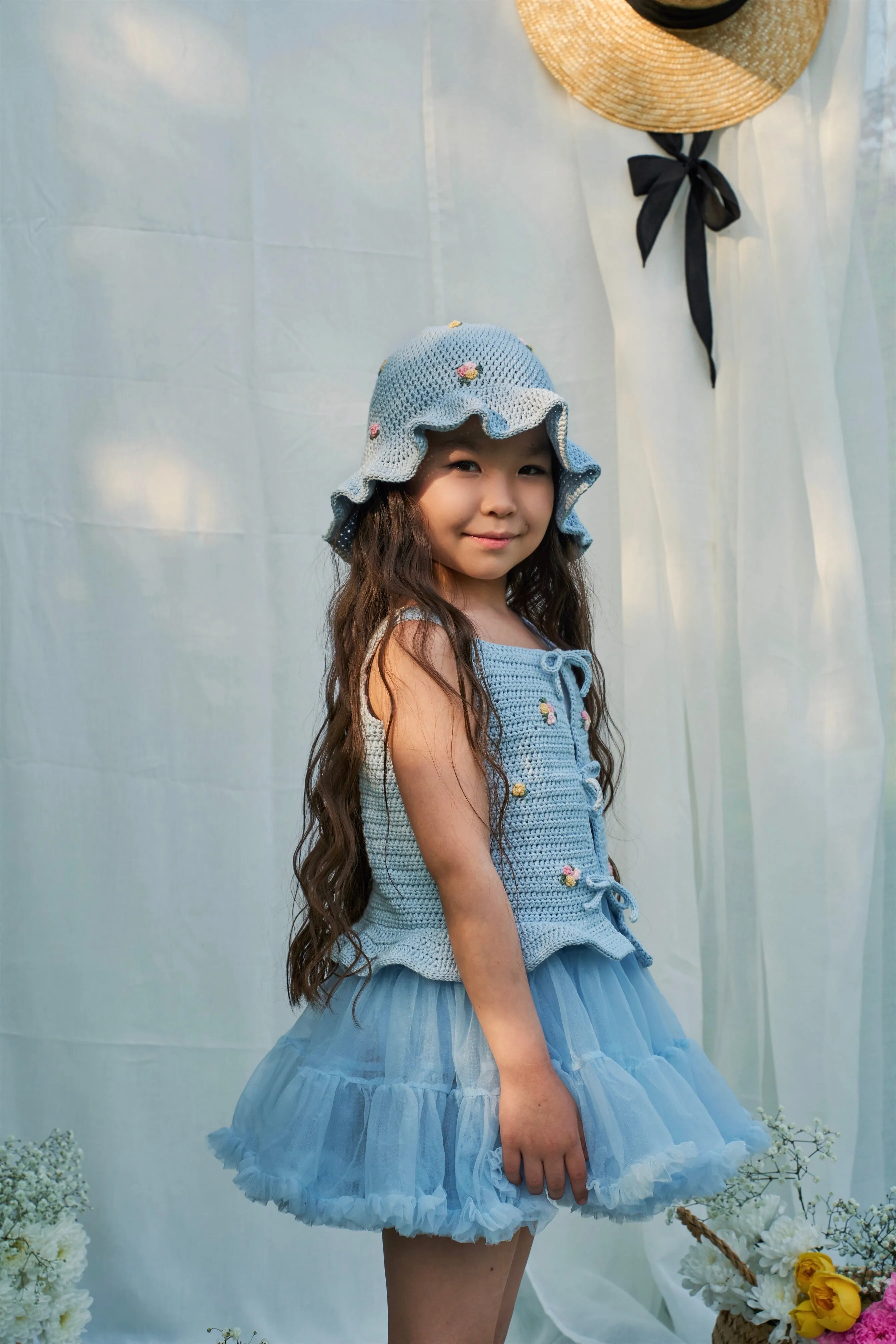 Roses Top | baby blue