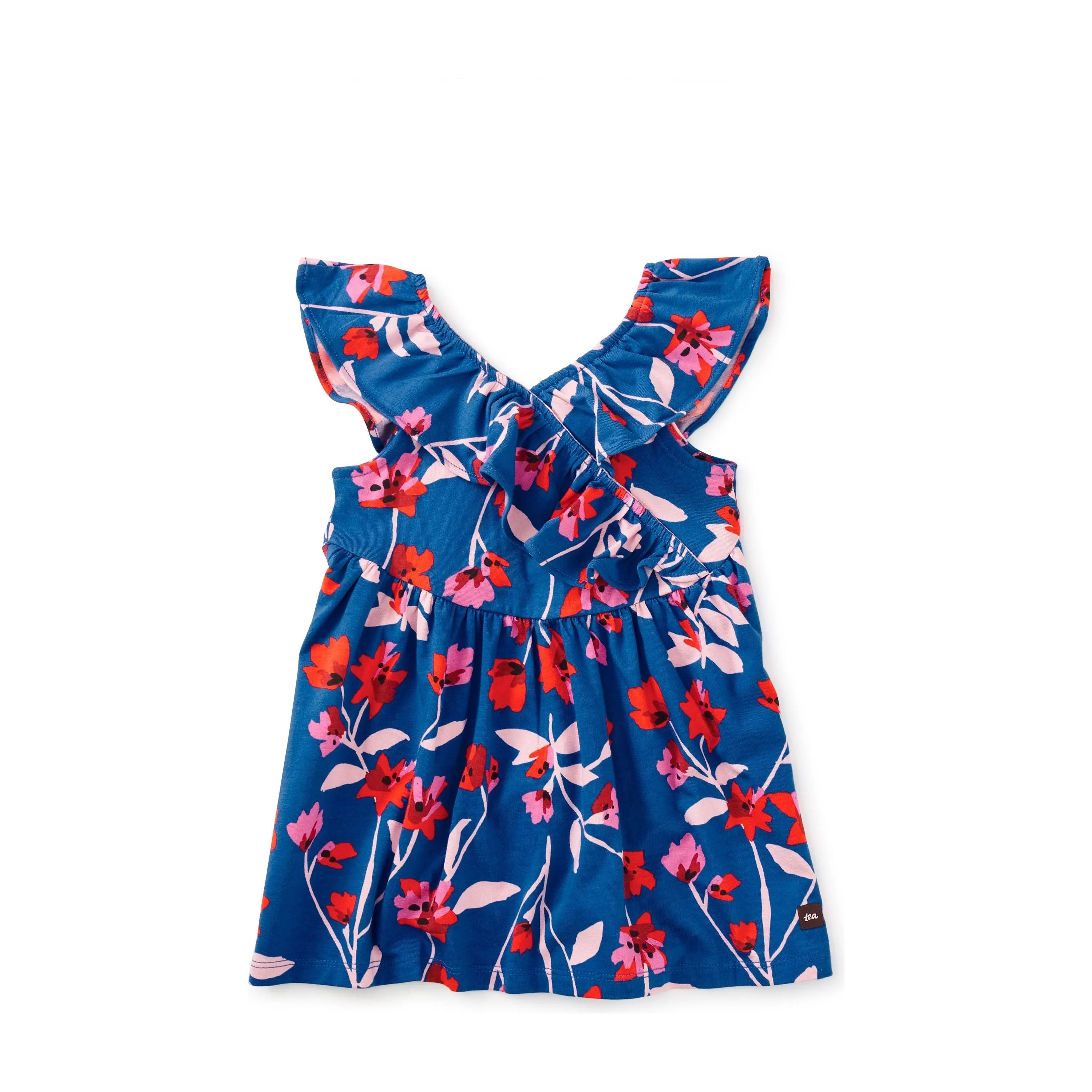 Ruffle Neck Baby Dress - Floral Breeze