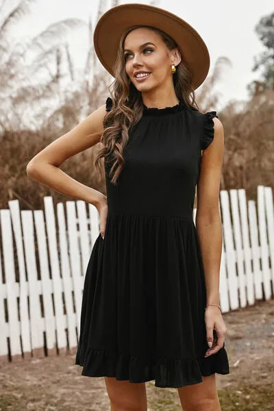 Ruffled Sleeveless Mini Dress