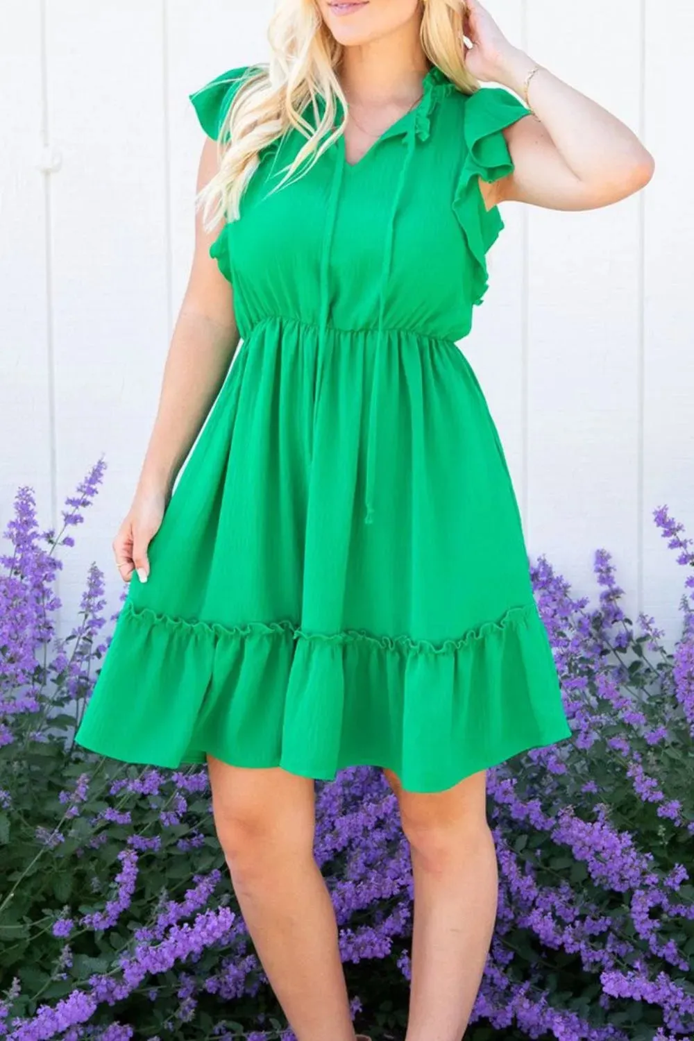 Ruffled Sleeveless Mini Dress