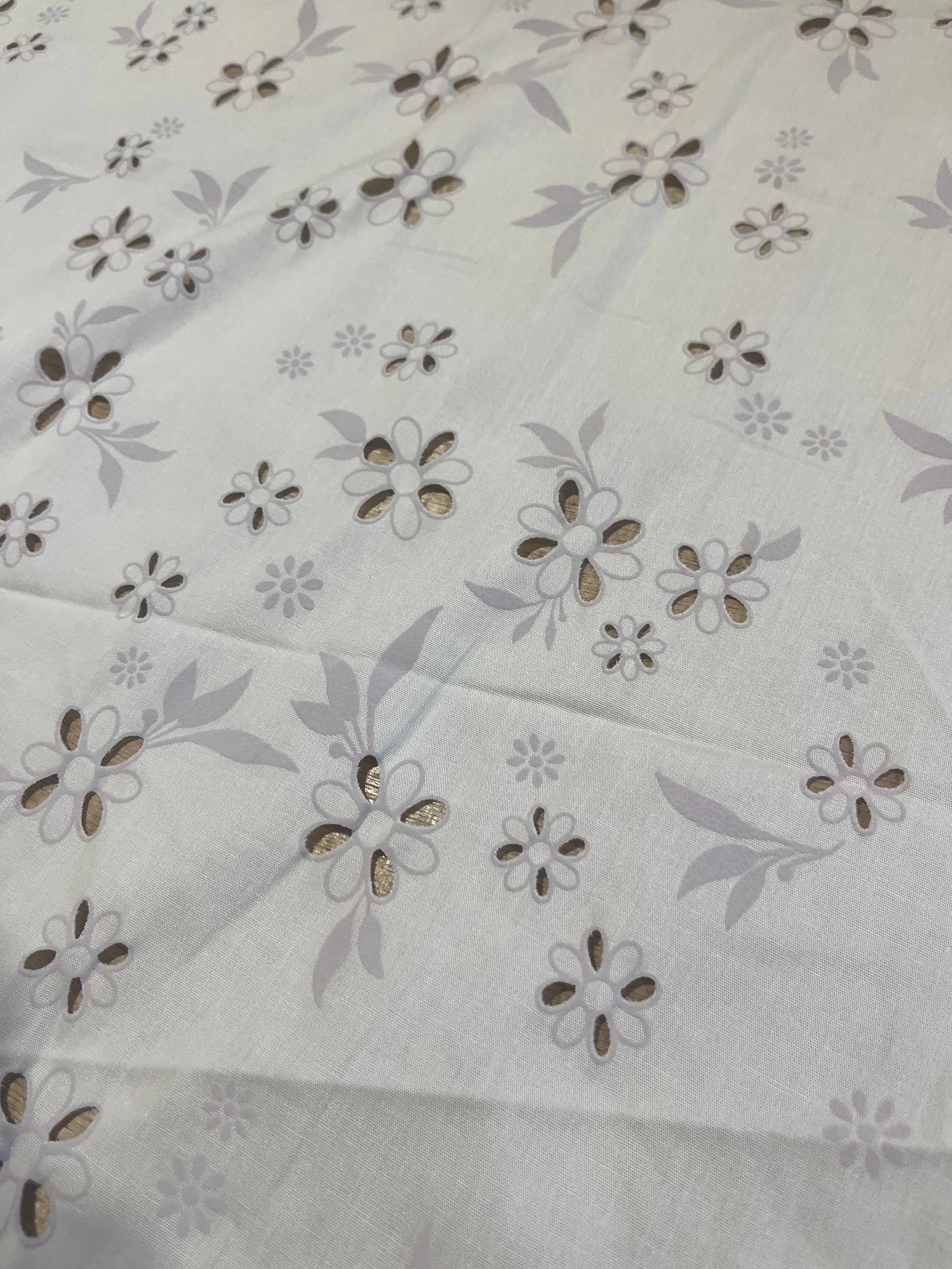 Sangallo cotton stretch lasercut puff print design 1 sand