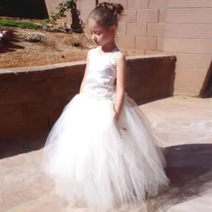 Satin Tulle Lace Flower Girl Dresses, Lovely Tutu Dresses, FGS005