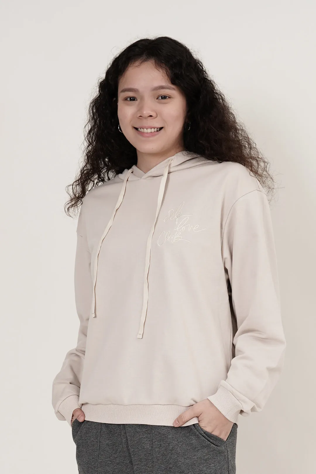 Self Love Club! Long Sleeve Hoodies (Almond)
