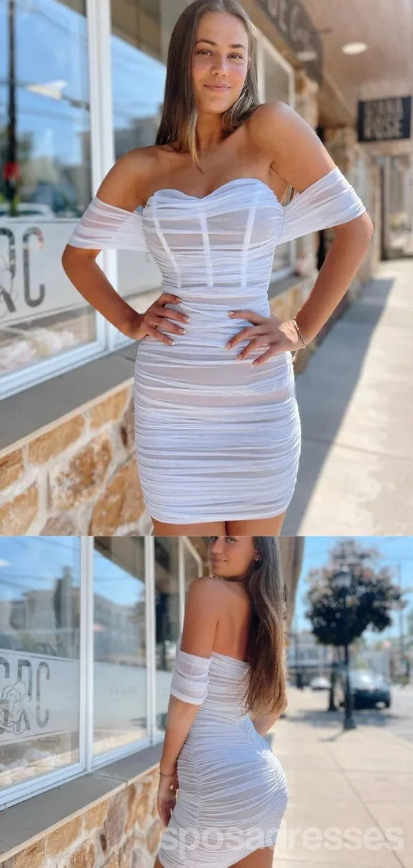 Sexy White Mini Short Prom Tight Homecoming Dresses,Party Dress,CM999
