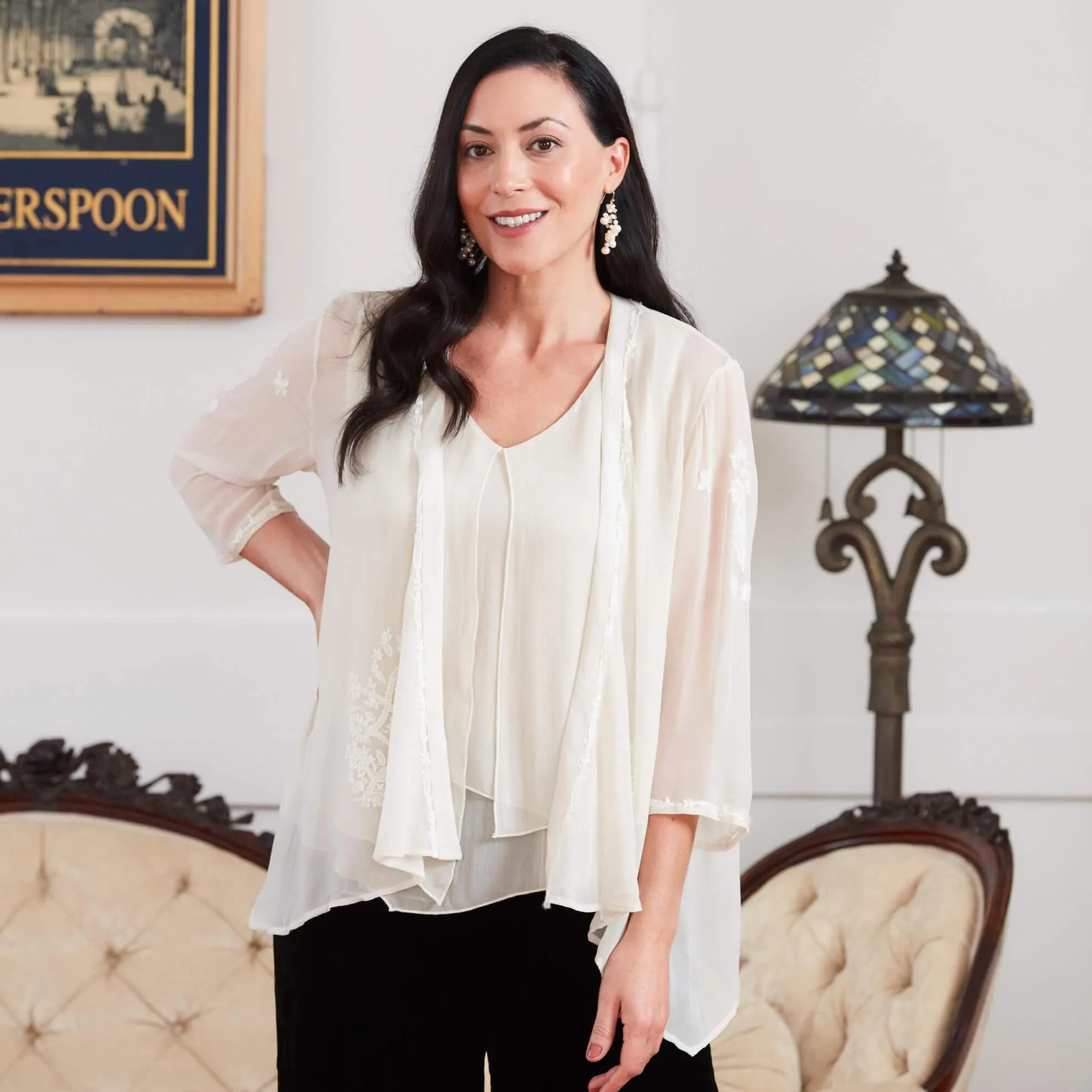 Sheer Embroidered Jacket