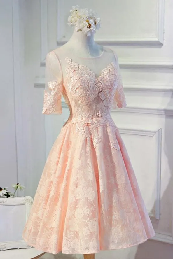 Short Homecoming Dress, Open-Back Homecoming Dress, Tulle Homecoming Dress, Junior School Dress, Knee-Length Homecoming Dress, A-Line Homecoming Dress, LB0406