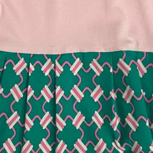 Short Sleeve Winnie Dress - BLUSH WITH JADE CHAIN
